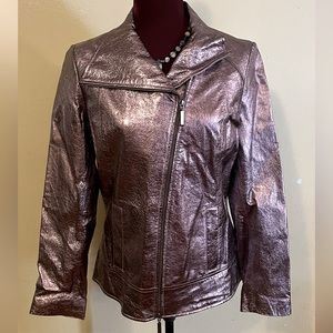 In Suede  100% leather metallic jacket